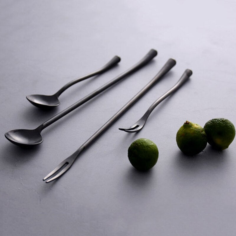 Stein Black Finish Stainless Steel Flatware