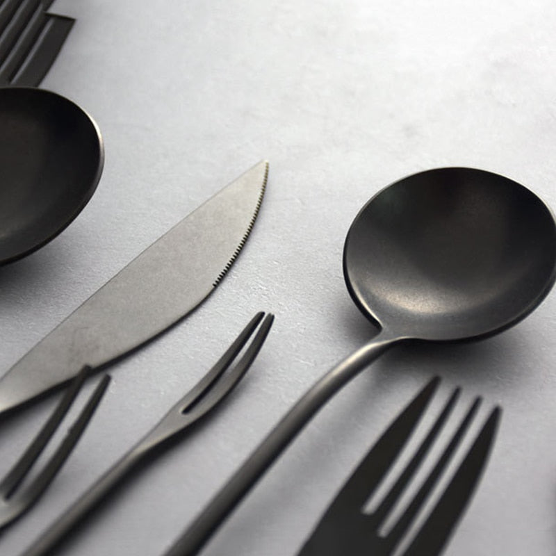 Stein Black Finish Stainless Steel Flatware