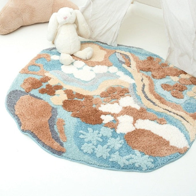 Still Lake 3D Pattern Round Rug