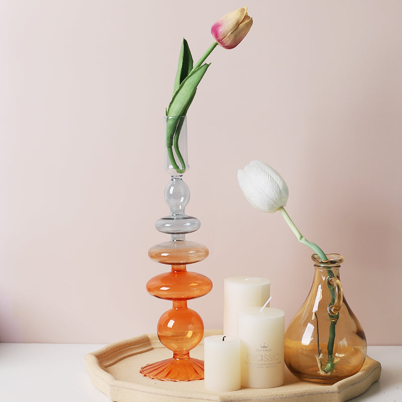 Three Color Gradient Glass Candle Holders