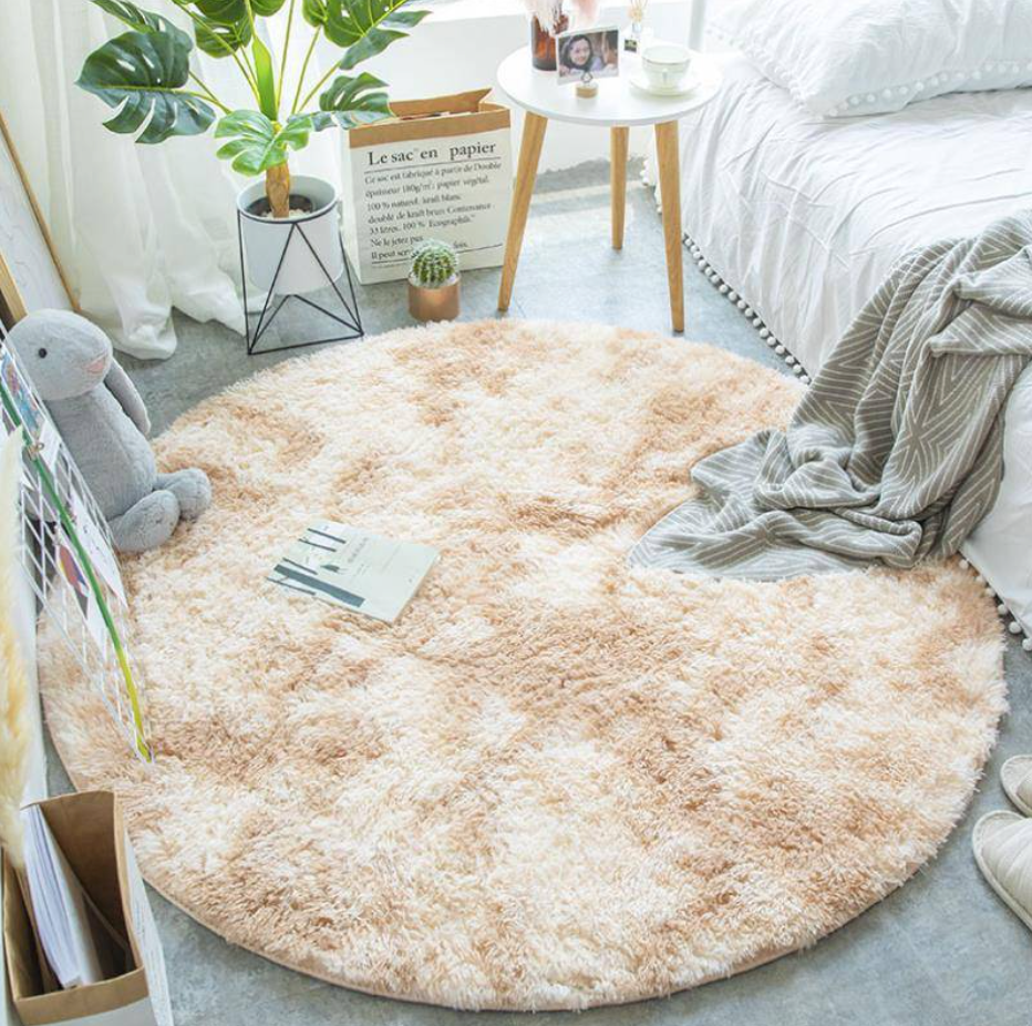 Tie Dye Rainbow Faux Fur Rug