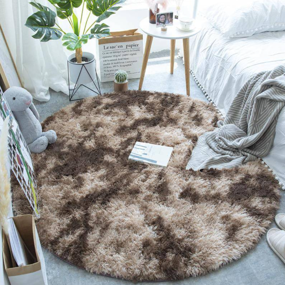 Tie Dye Rainbow Faux Fur Rug