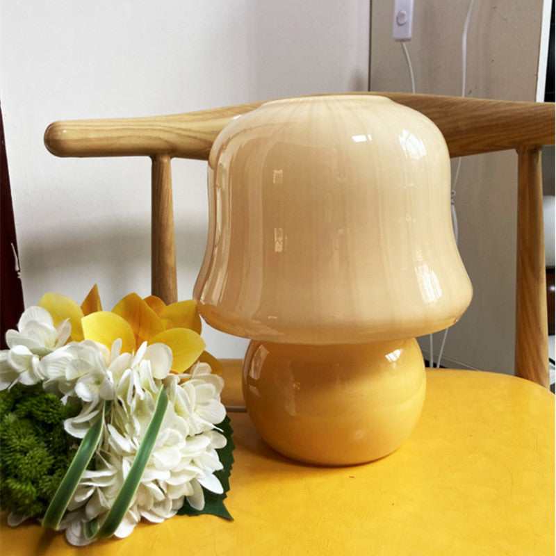 TinTin Mushroom Vintage Glass Table Lamp