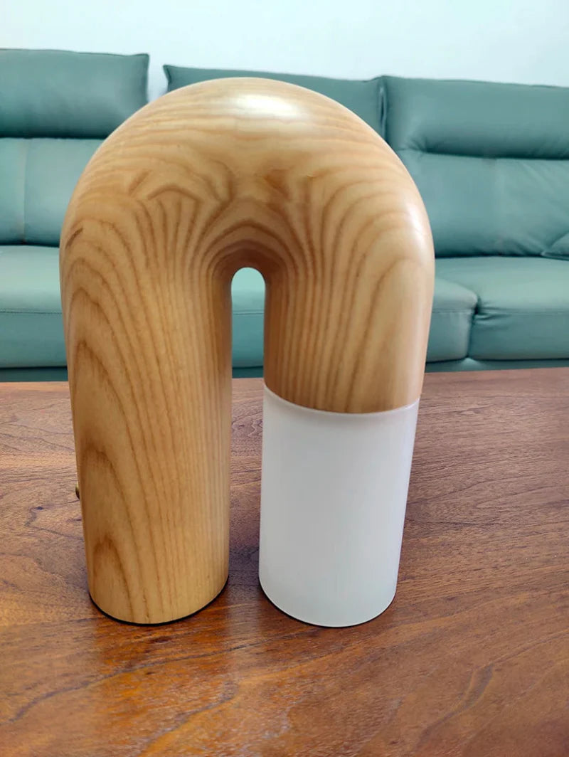 Vintage Ash Wood Table Lamp