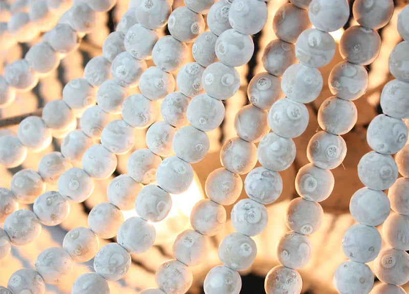 Wooden Bead Cascade Pendant Lamp