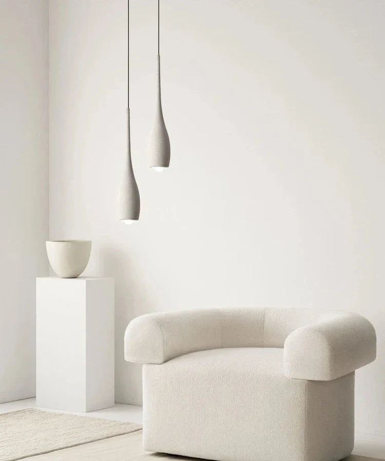 Sculpted Stone Pendant Light