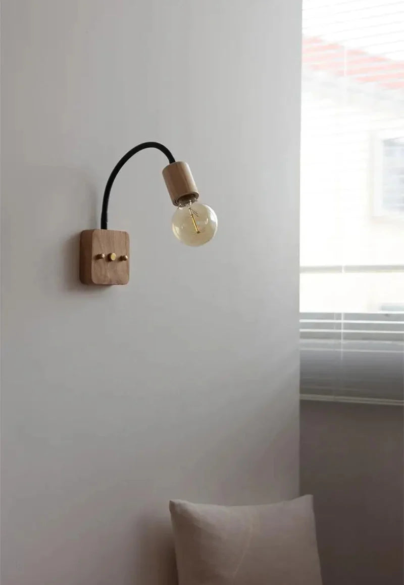 Walnut Wood Adjustable Wall Lamp