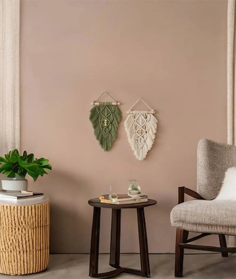 Willow Weave Macramé Leaf Wall Tapestry