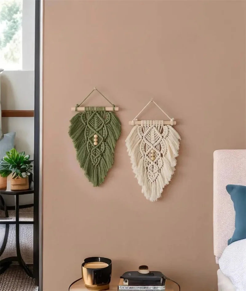 Willow Weave Macramé Leaf Wall Tapestry