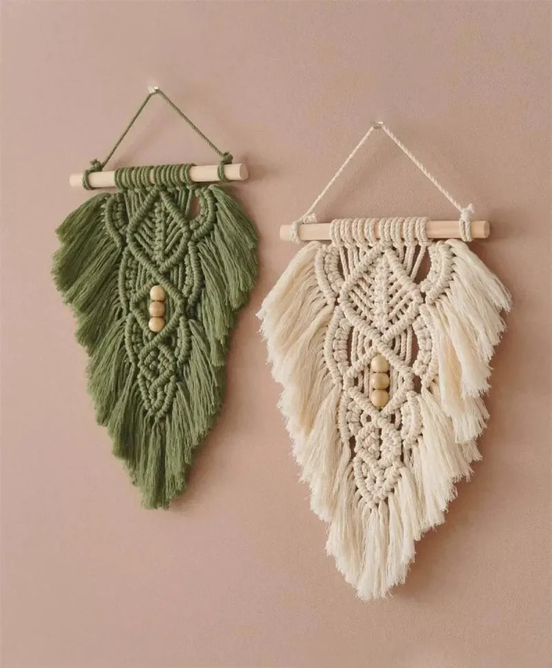 Willow Weave Macramé Leaf Wall Tapestry