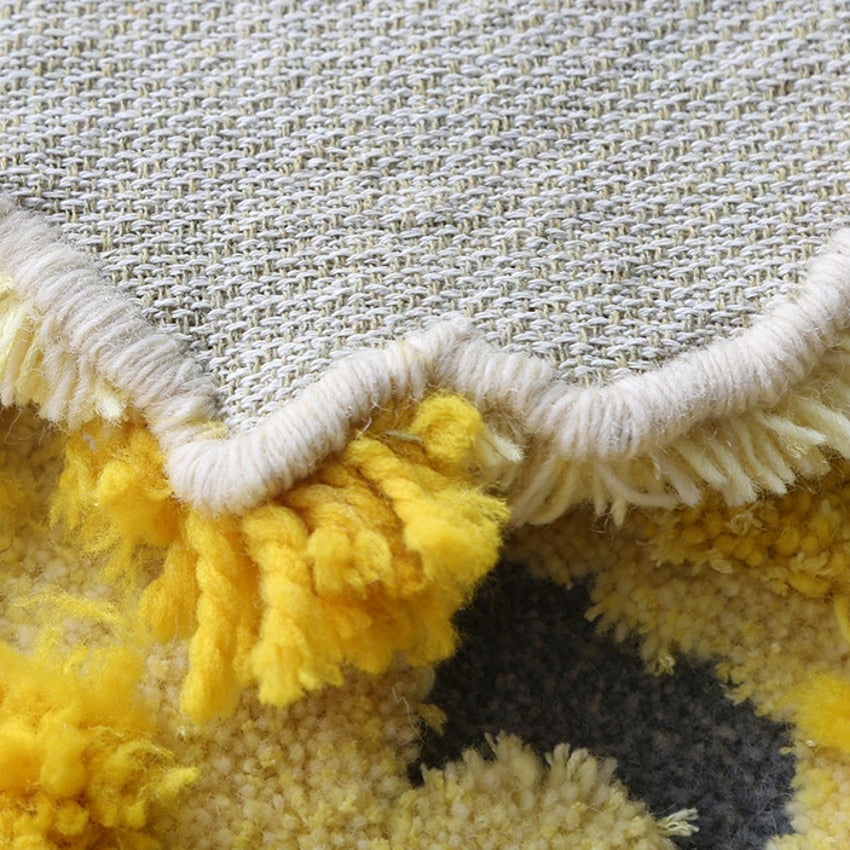 Yellow Moss Wool 3D Area Rug