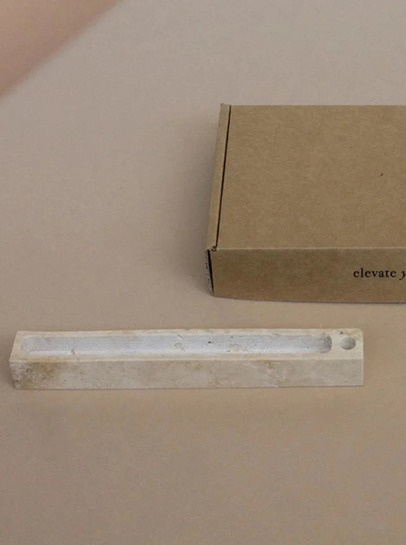 Zen Strata Travertine Incense Holder