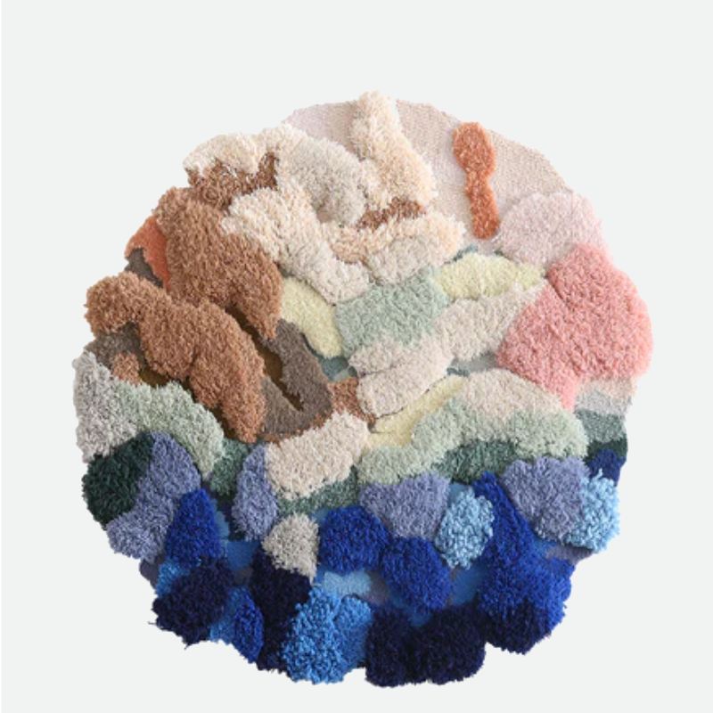 Zeta Abstract Scenic Pattern Wool Rug