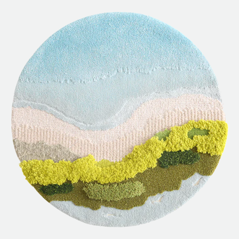 Zeta Abstract Scenic Pattern Wool Rug