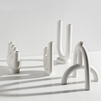 Abstract Arch Ceramic Candle Holders