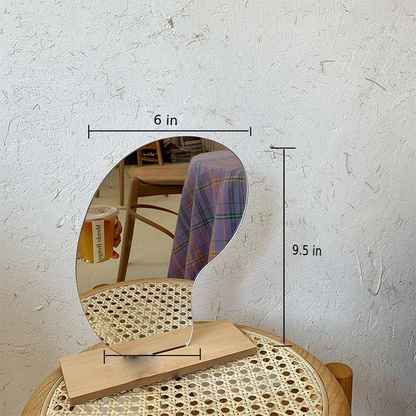 Abstract Cut Glass Mirror on Wood