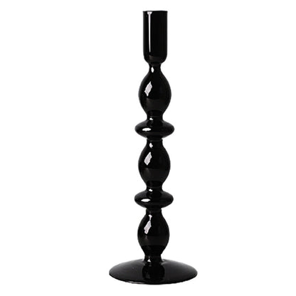 All Black Glass Candle Holders