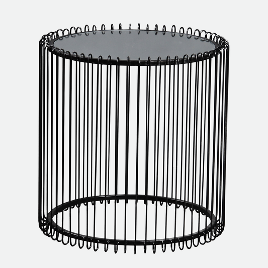 Basket Mirror & Metal Coffee Table