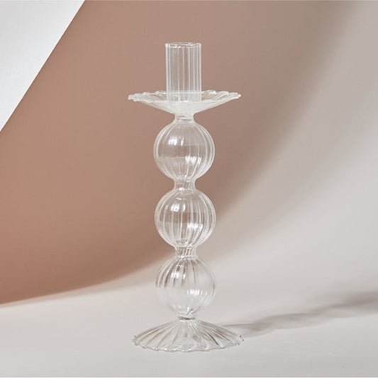 Black Tie Glass Candle Holder
