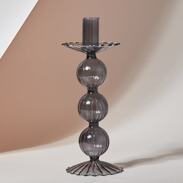 Black Tie Glass Candle Holder