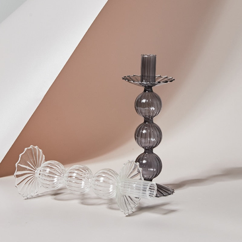 Black Tie Glass Candle Holder