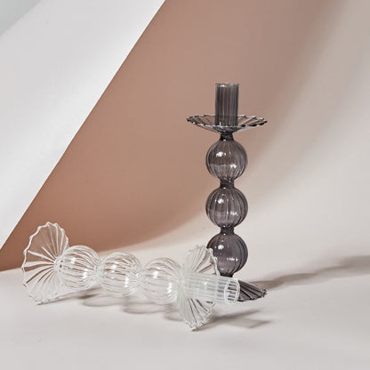 Black Tie Glass Candle Holder