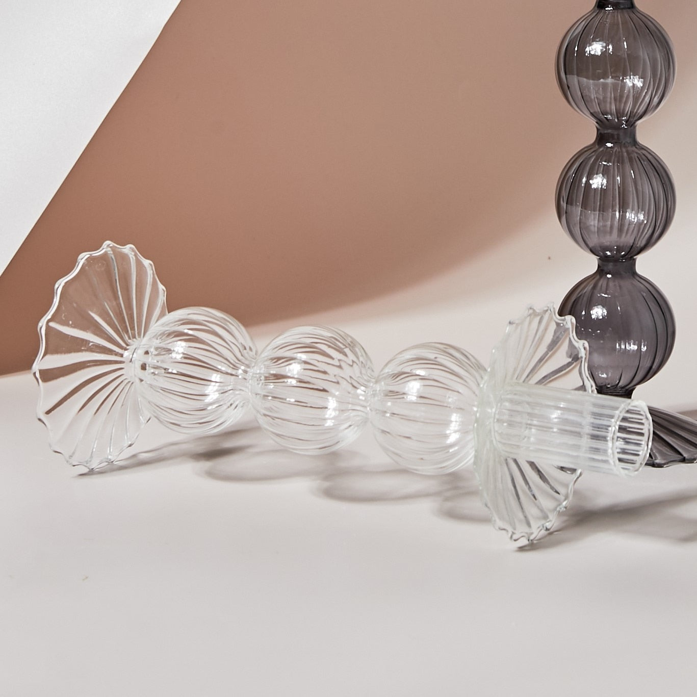 Black Tie Glass Candle Holder