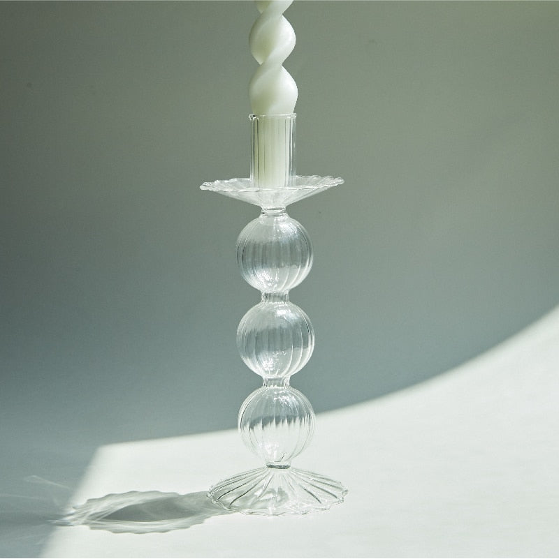Black Tie Glass Candle Holder