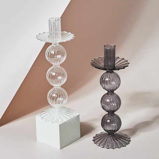 Black Tie Glass Candle Holder