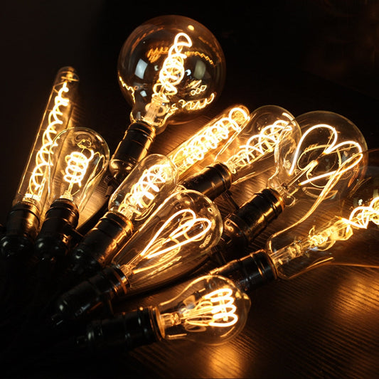 Blown Glass Dimmable LED Edison Filament Light Bulbs