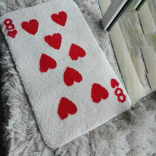 8 of Hearts Card Tufted Rug
