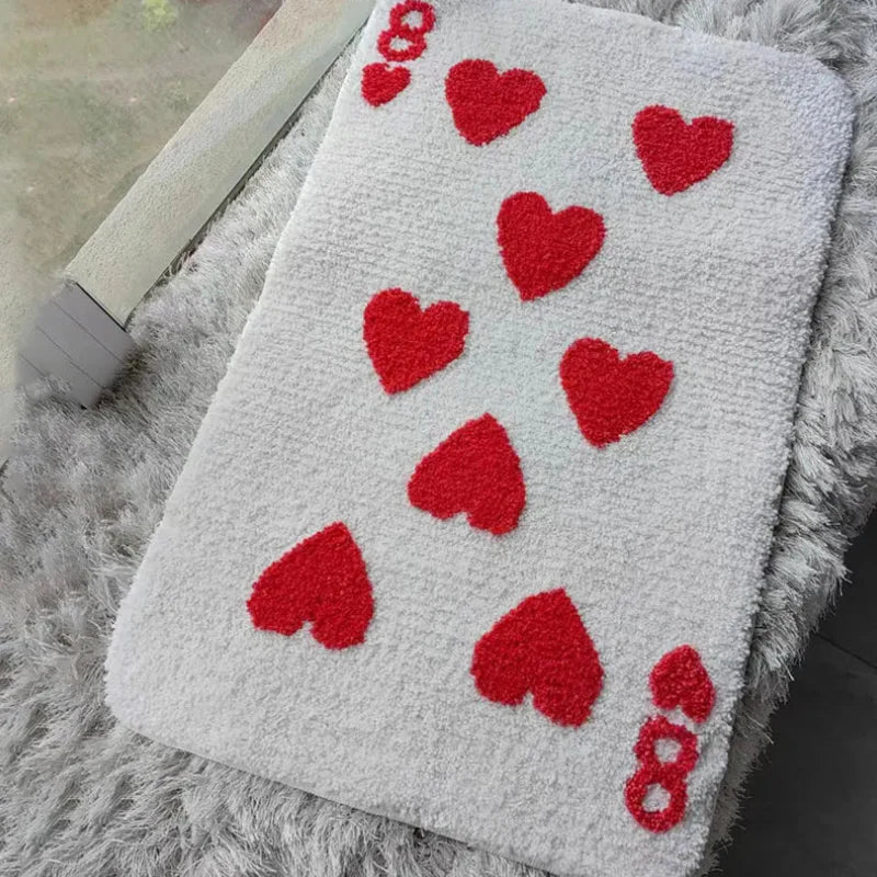 8 of Hearts Card Tufted Rug