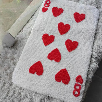 8 of Hearts Card Tufted Rug