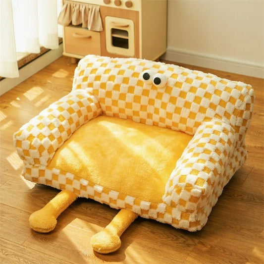 Big Eyes Plaid Pet Sofa