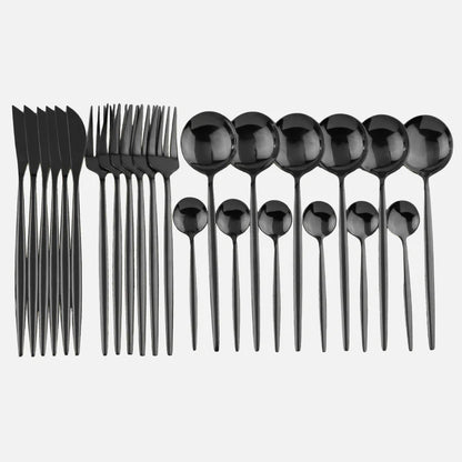 Color Metallics 24 Piece Flatware Set