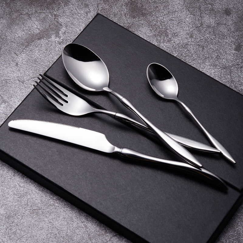 Design Curve Silver Steel Flatware Set