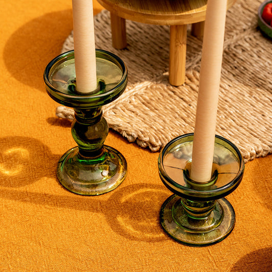 Edith Colored Glass Candle Holder