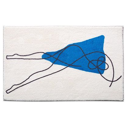 Recline in Blue Anti-Slip Bath & Floor Mat