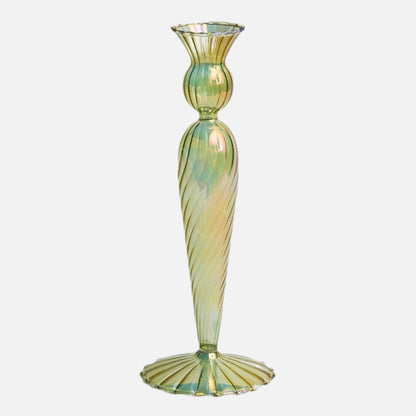 Iris Green Candlestick Holder
