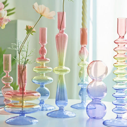 It's a Rainbow Glass Candle Holder