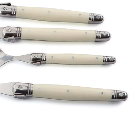 Ivory Laguiole Style Flatware Cutlery Set