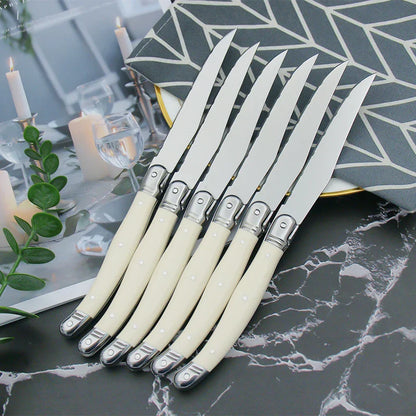 Ivory Laguiole Style Flatware Cutlery Set