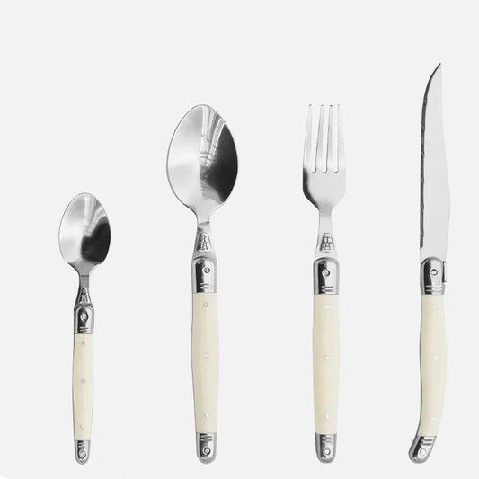 Ivory Laguiole Style Flatware Cutlery Set