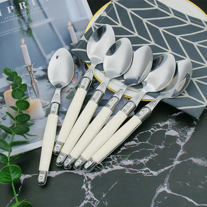 Ivory Laguiole Style Flatware Cutlery Set