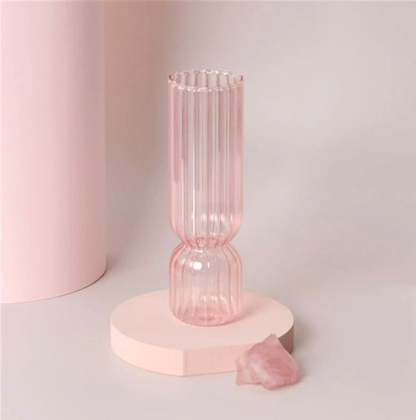Jelly Pink Glass Candle Holders