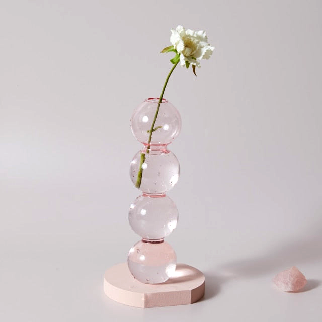 Jelly Pink Glass Candle Holders