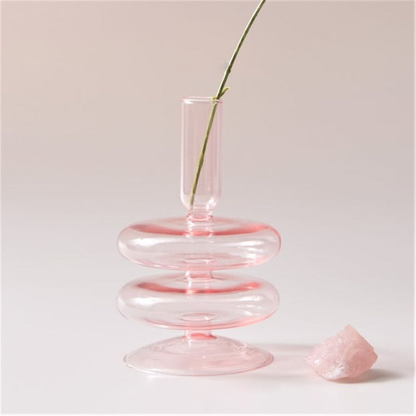 Jelly Pink Glass Candle Holders