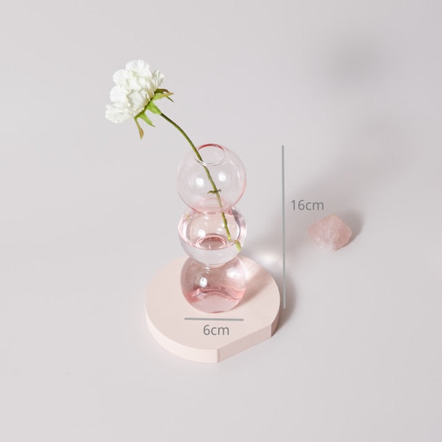 Jelly Pink Glass Candle Holders