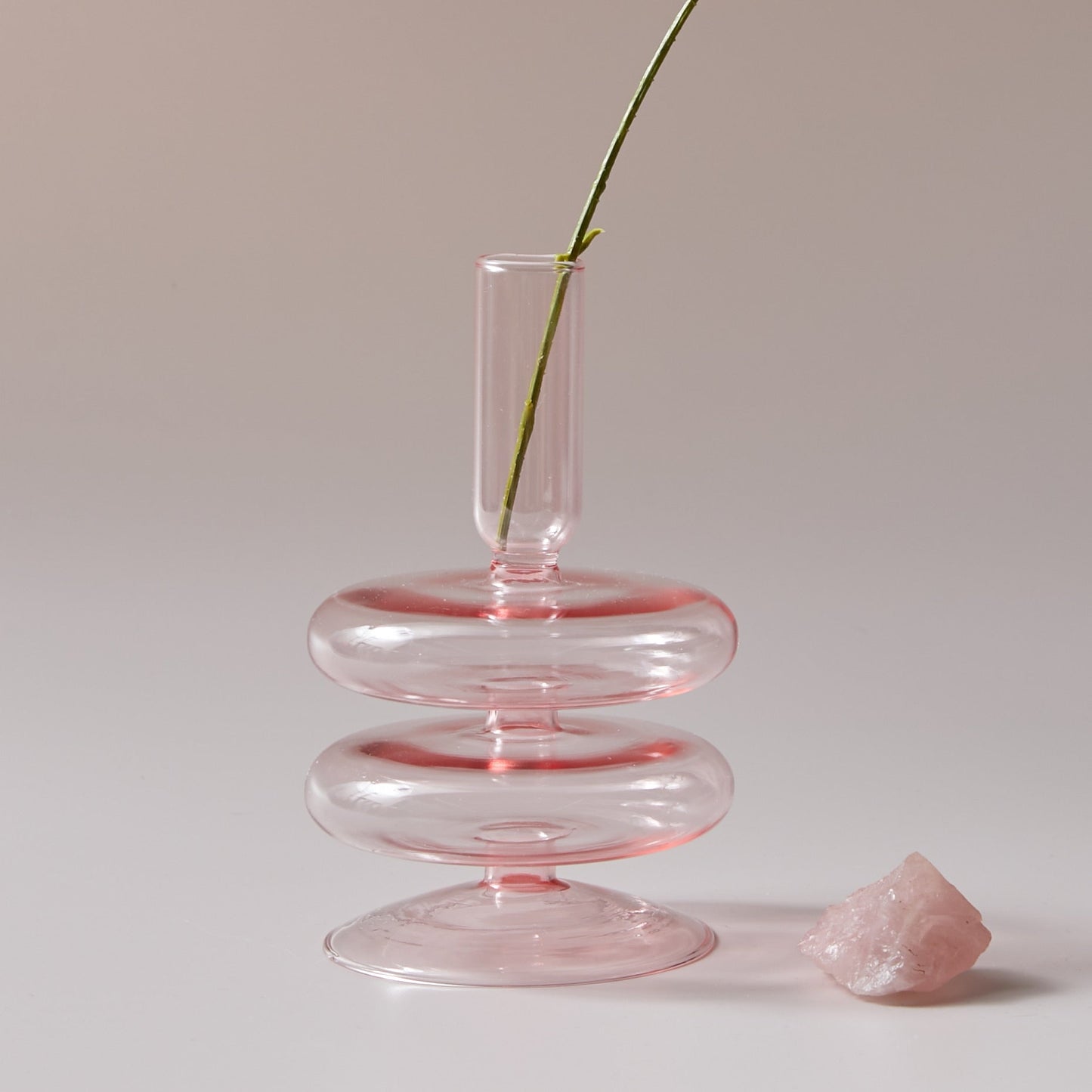 Jelly Pink Glass Candle Holders