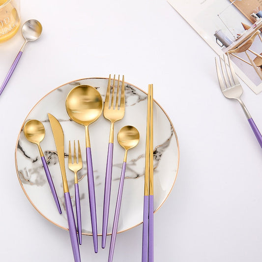 Lilac Gold Stainless Steel Flatware Set